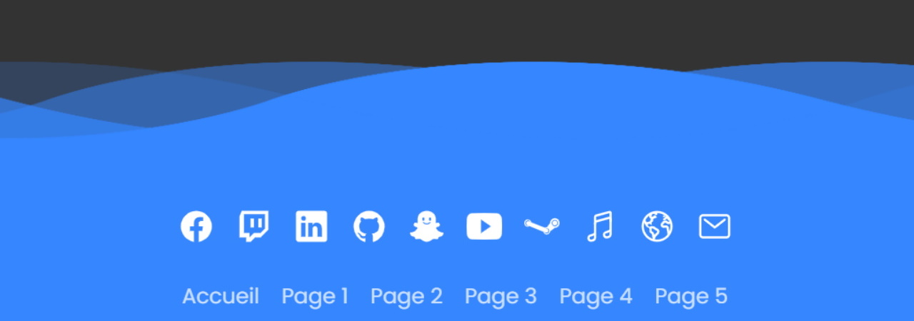 Template d'un bas de page vague